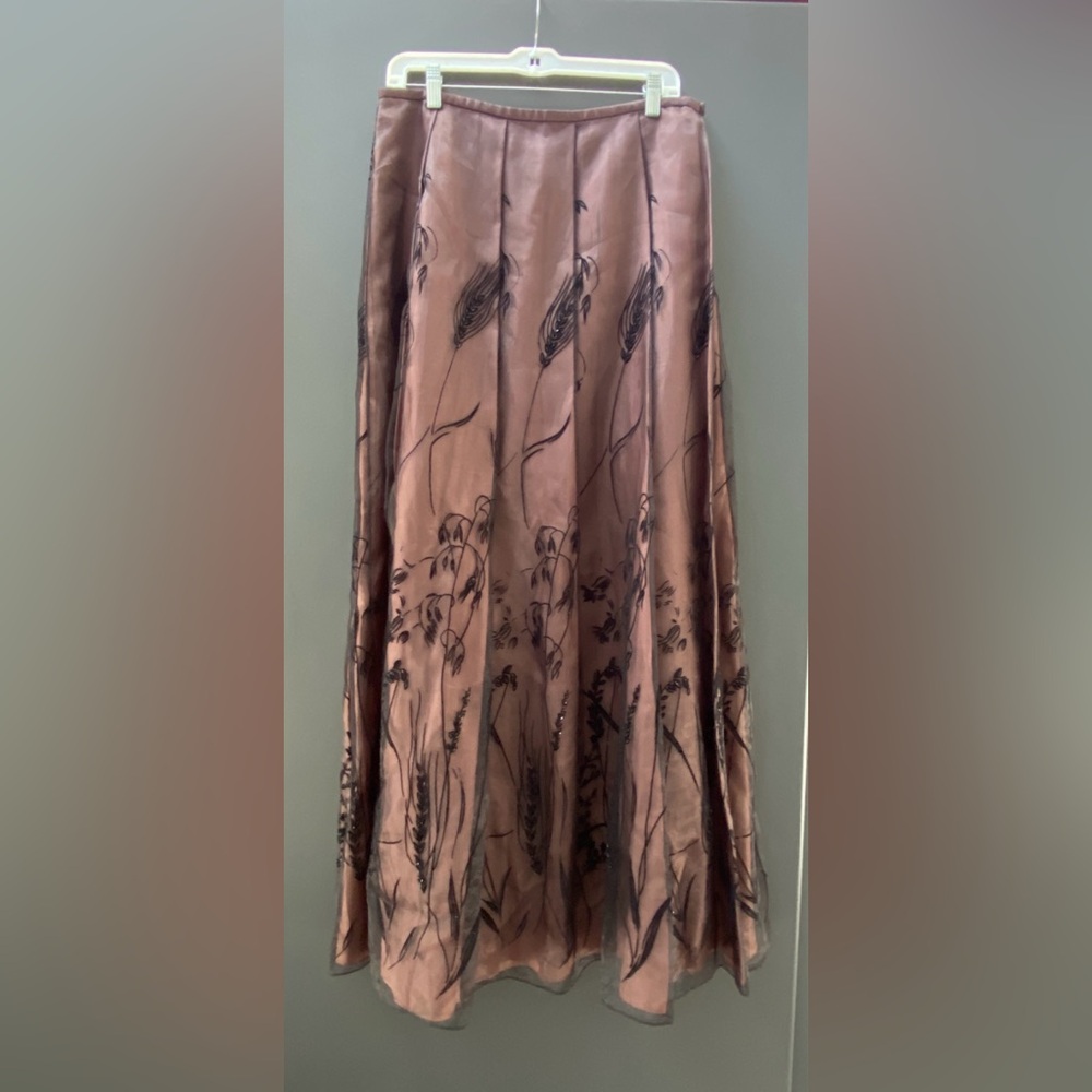 Ladies Designer Cocktail Skirt Black Embroidery David Meister